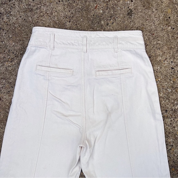 (Sold) Ann Taylor High Rise Palazzo Jeans Ecru Biege Dress Pants Size 2 Preppy - Picture 5 of 8
